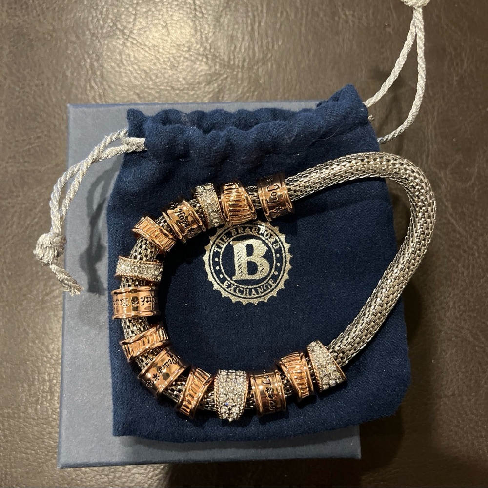 The Bradford Exchange Rose Gold and Silver Charm Bracelet